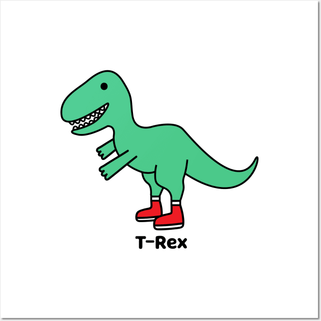 Tyrannosaurus With His Shoes Wall Art by dewarafoni